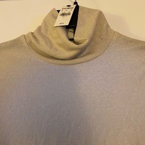 Express NWT sz L gold metallic turtleneck